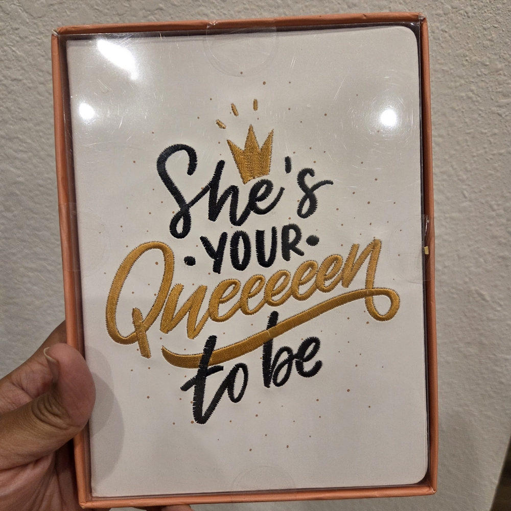 Izzy & Liv Queen Themed Notebook with Gold Accents NEW Bridal